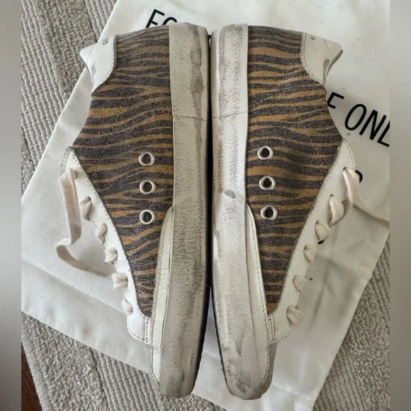 Golden Goose Zebra Stripe Sneakers with Black Star Superstars - Picture 3 of 7